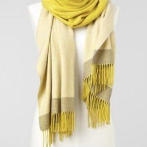 GAP Oversized Mustard & Gray Wool Scarf Wrap